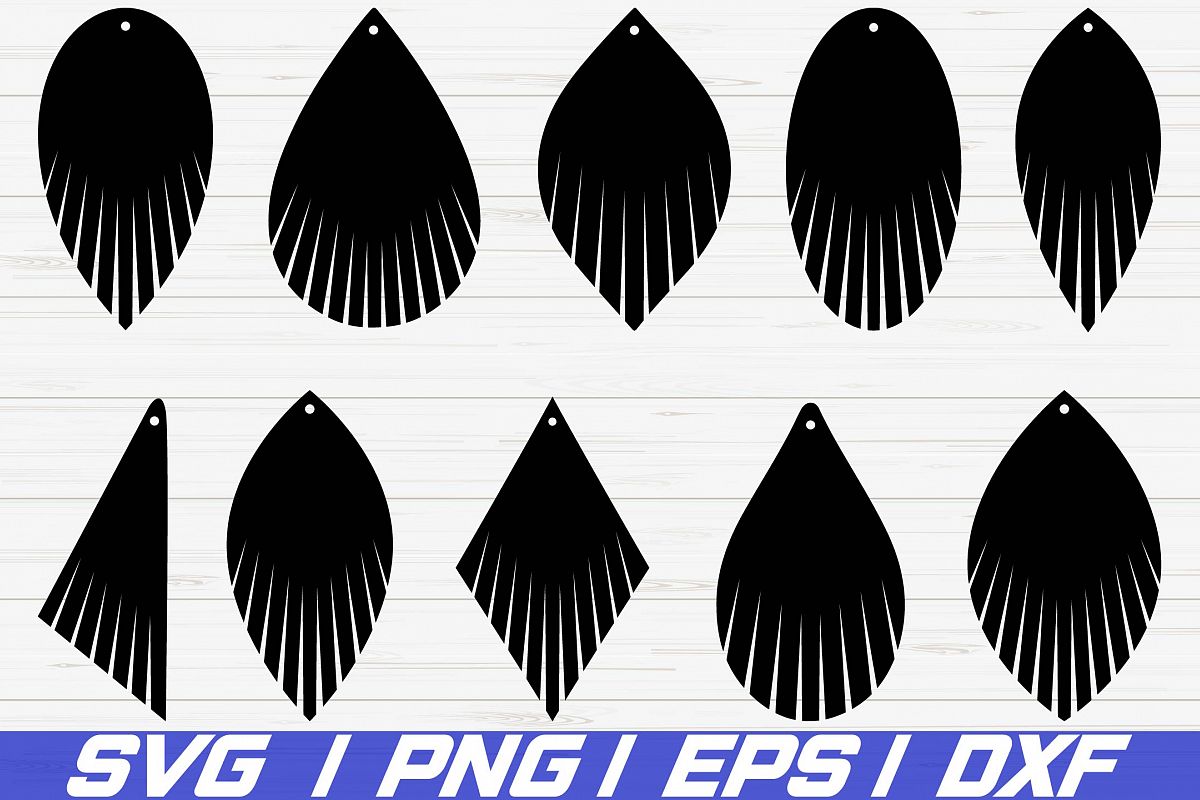 Download Fringe Earring SVG/ leather earring jewelry/ laser cut file