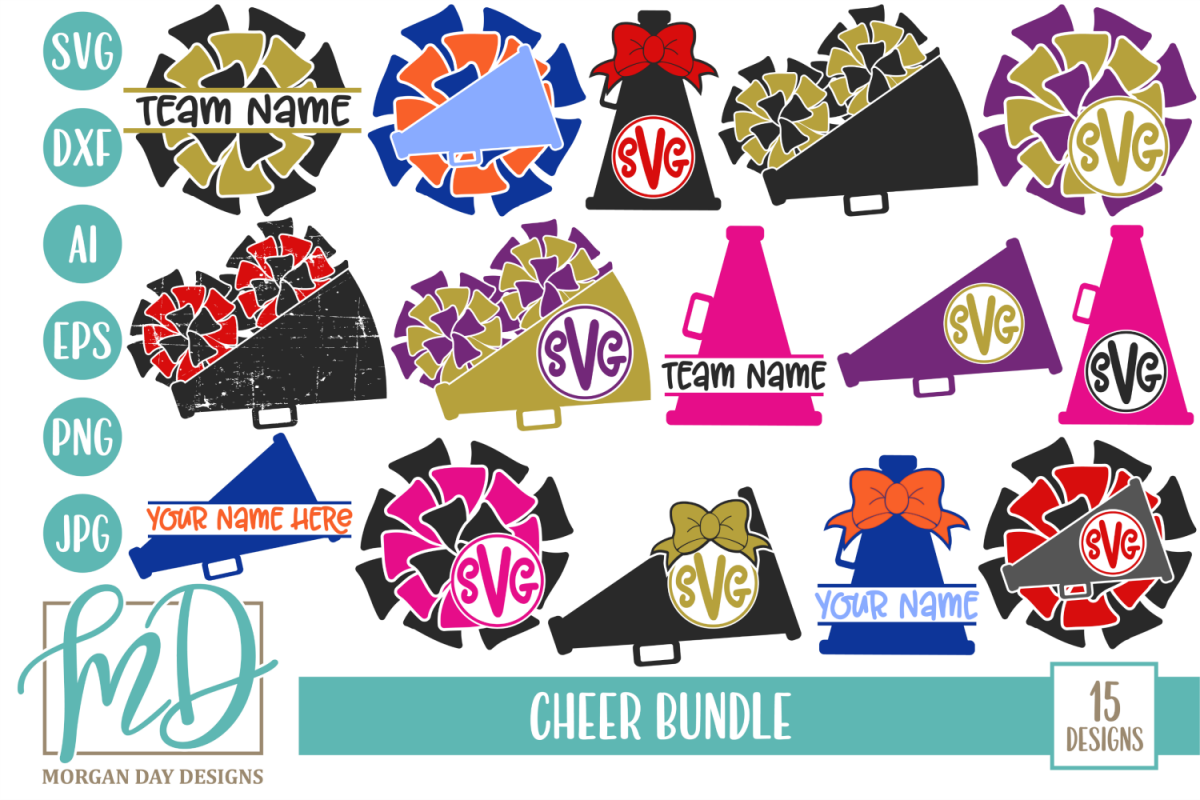 Cheer Bundle SVG, DXF, AI, EPS, PNG, JPEG example image 1