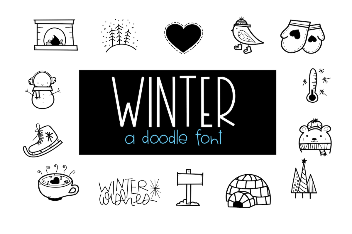 Free Winter Wishes A Winter Doodles Script Fonts