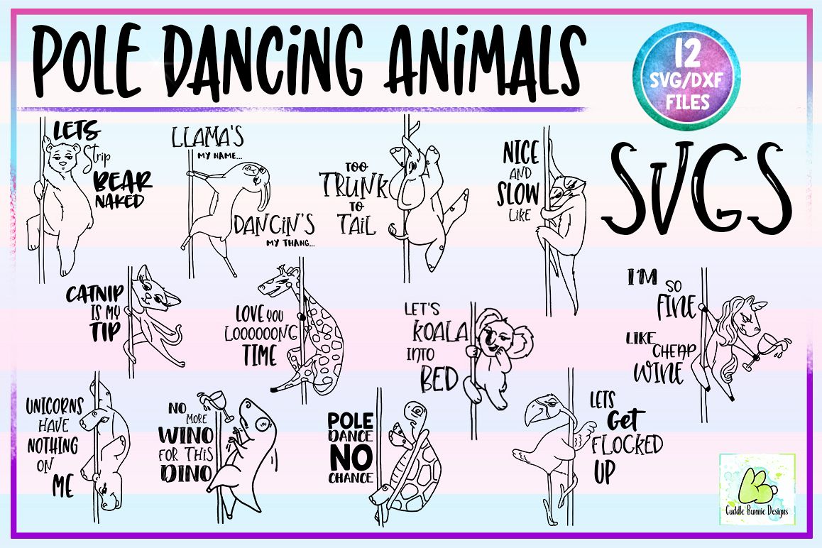 Download SVG, DXF, Animals, Funny Animal, Stripper Pole, Pole Dancing