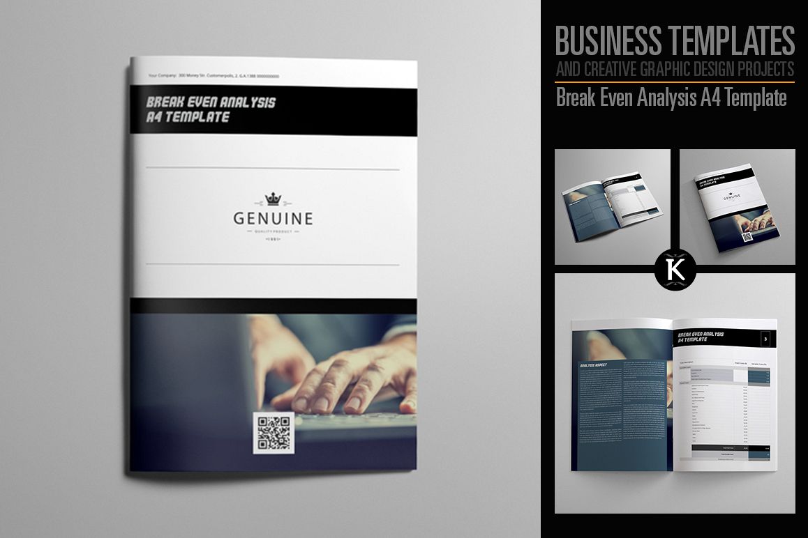 Break Even Analysis A4 Template example image 1
