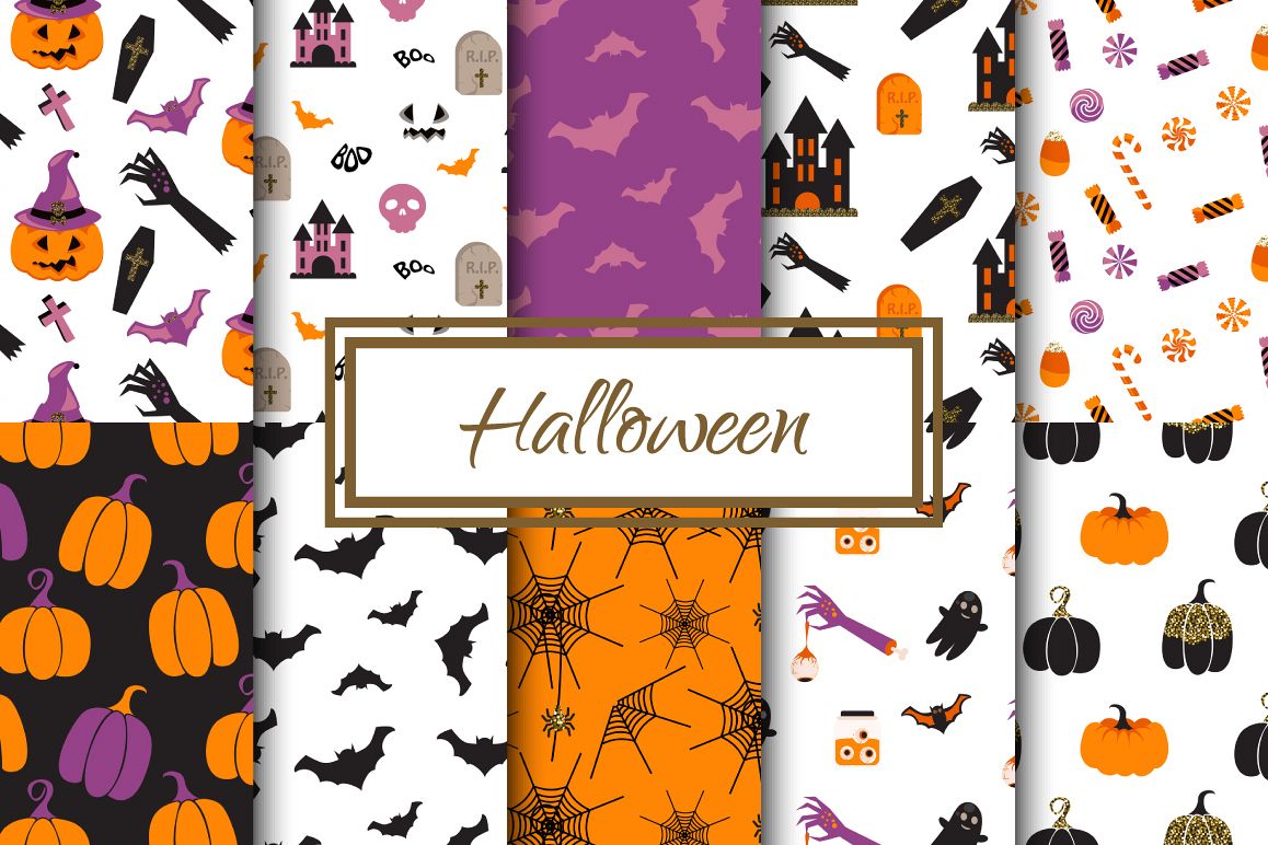 Happy Halloween Seamless Patterns example image 1