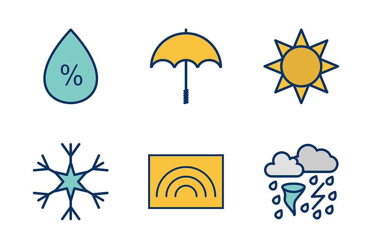 Set Of Weather And Season Icons example image 1