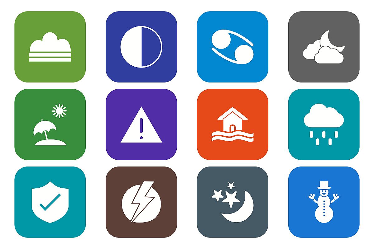 Set Of Weather And Season Icons example image 1