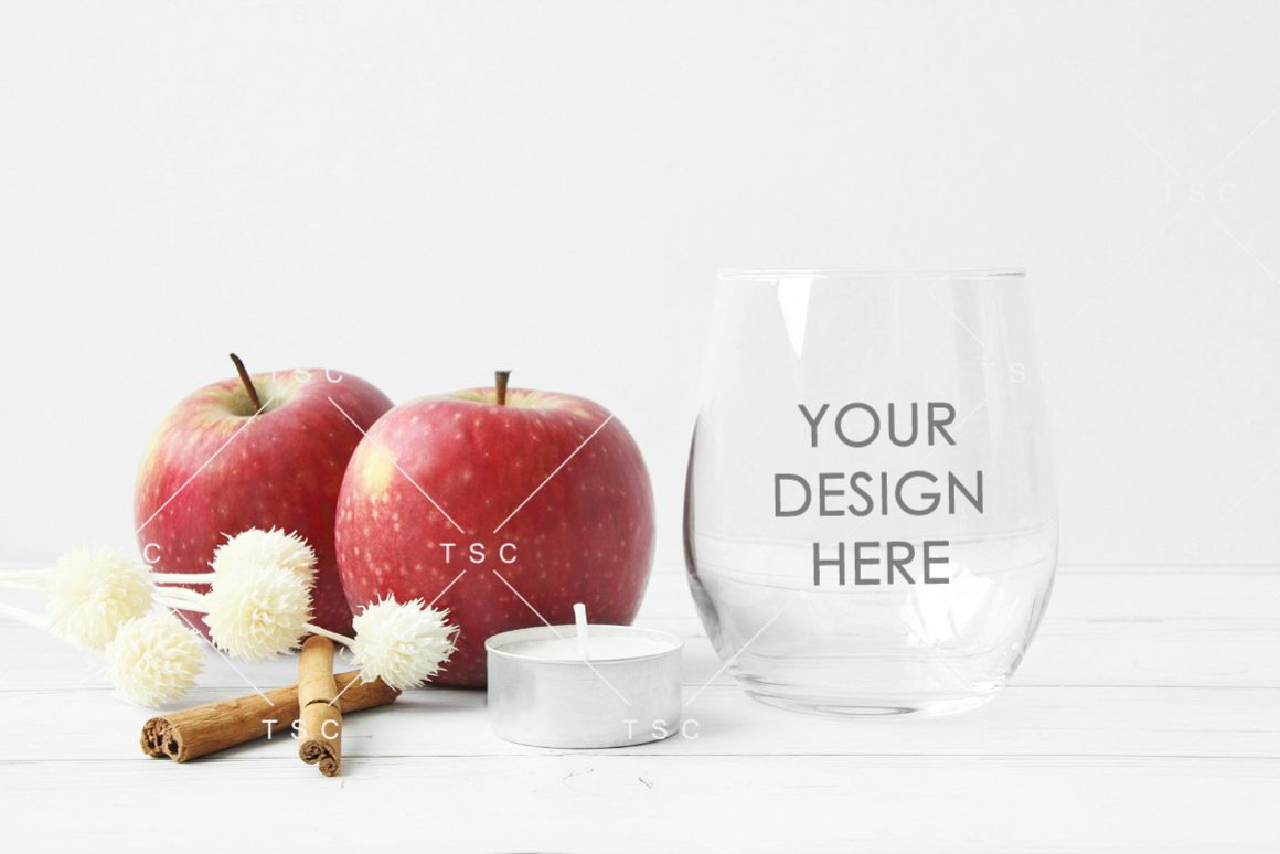 Wine Glass Mockup / Stemless Wine Glass Mockup example image 1