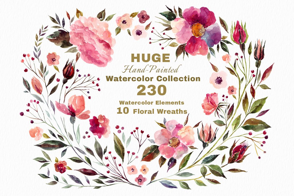 230 Watercolor graphic elements example image 1