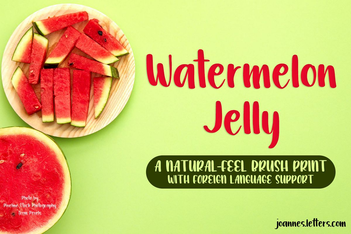 Watermelon Jelly Brush Print Typeface example image 1