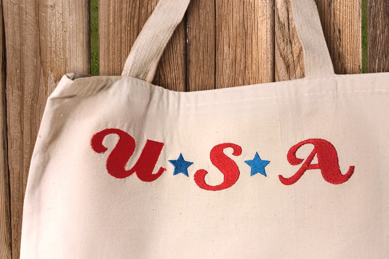 USA with Stars Embroidery Design example image 1