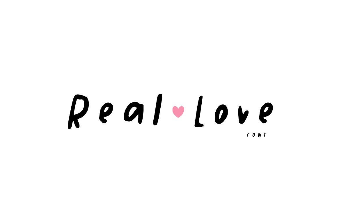 Real Love Hand Drawn Font example image 1