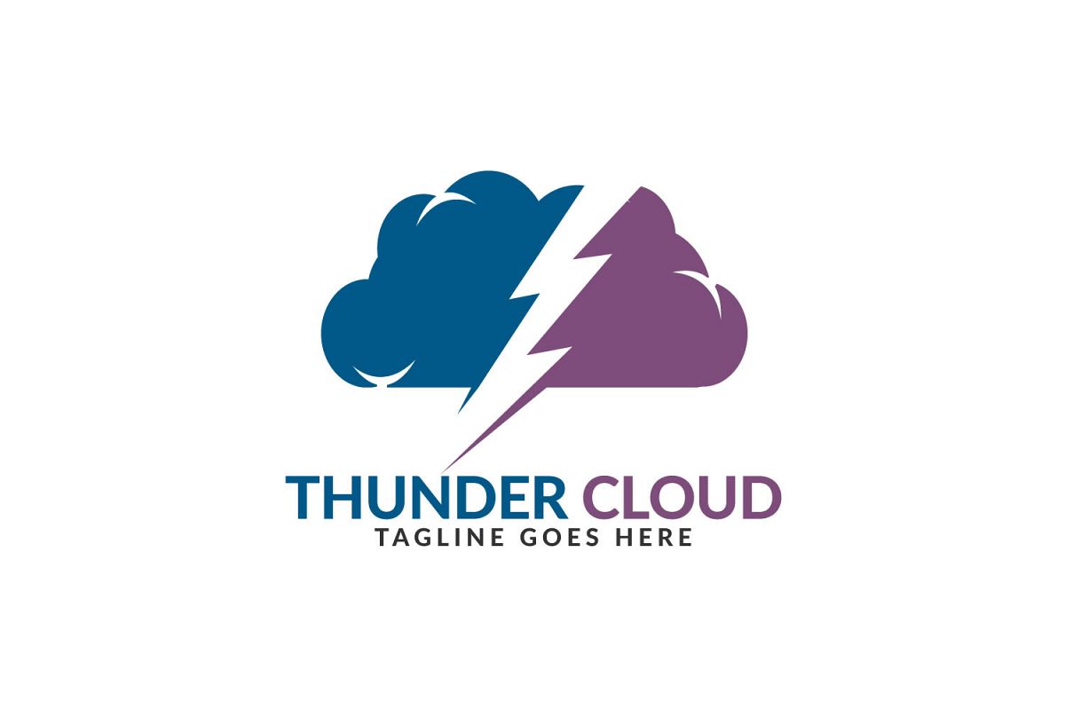 Thunder Cloud logo design. example image 1