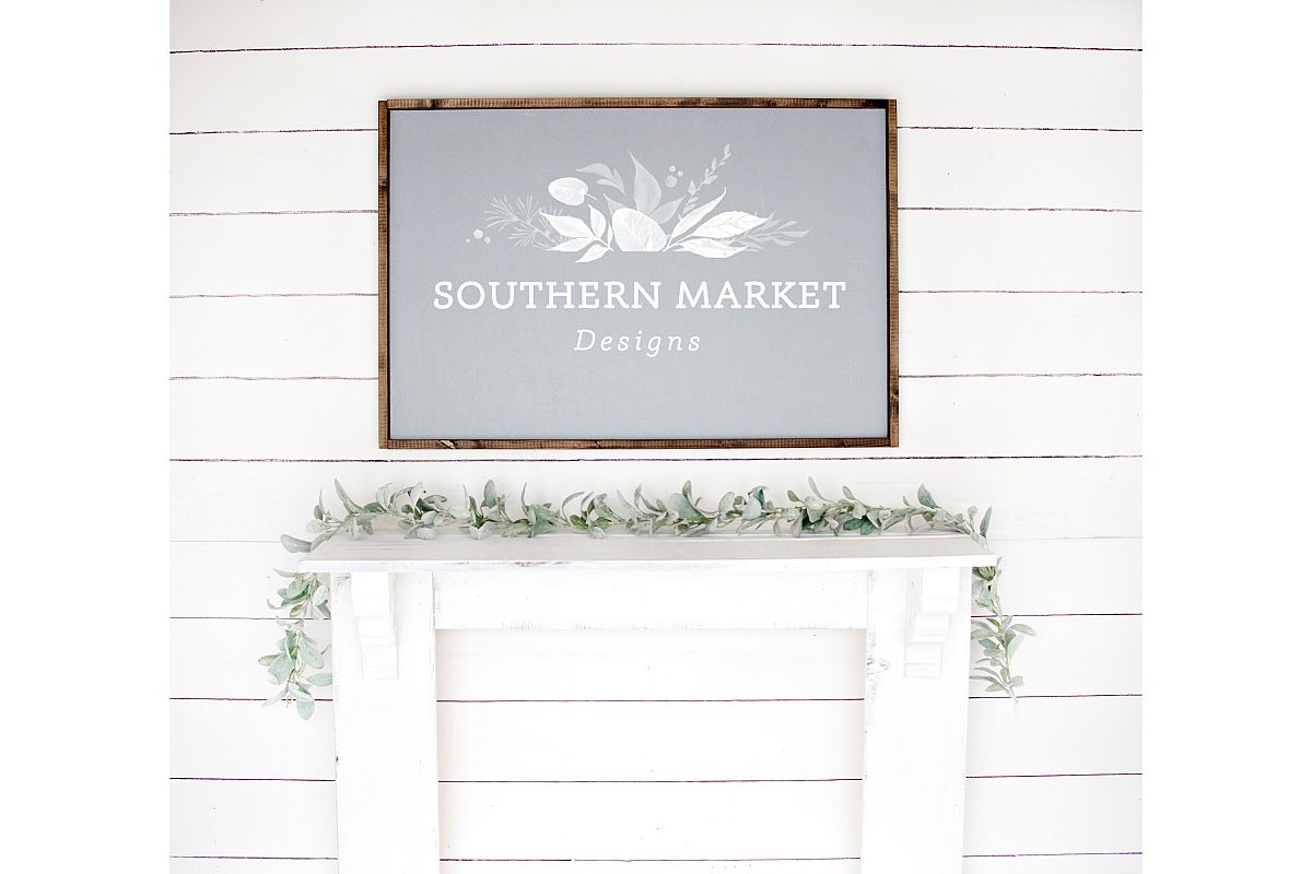 24x36 Wood Framed Sign Digital Mock Up Styled Stock Photo example image 1