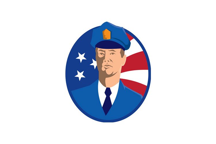 american police officer policeman flag example image 1