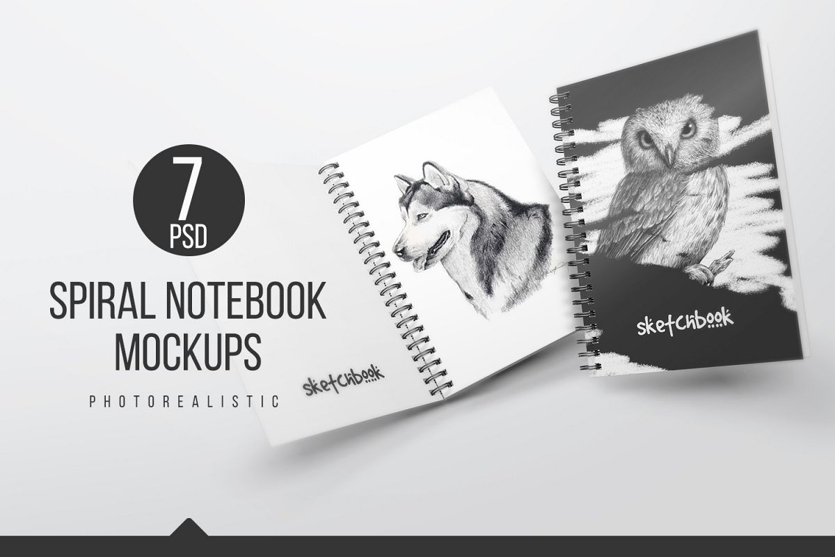 Download A5 Spiral Notebook Mockups