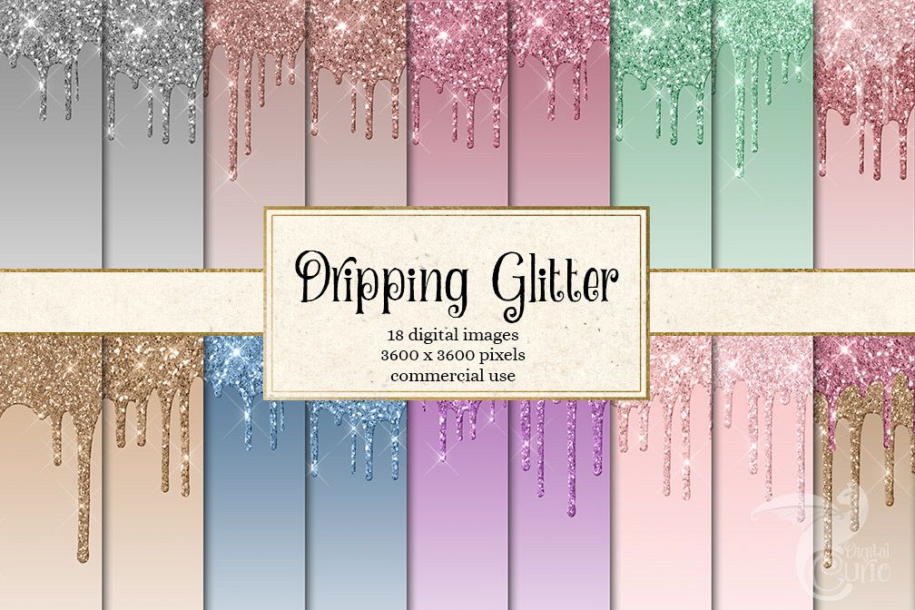 Download Dripping Glitter Digital Paper