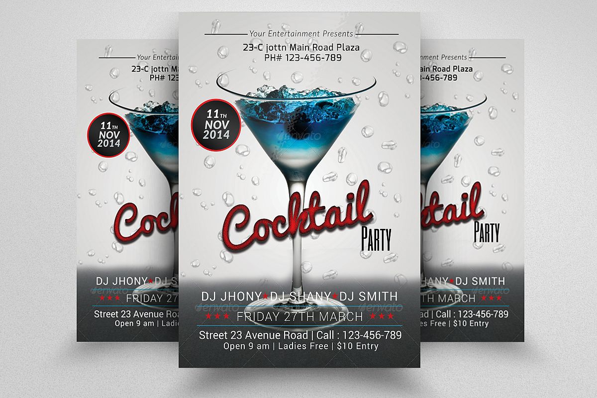 Cocktail Summer Party Flyers example image 1