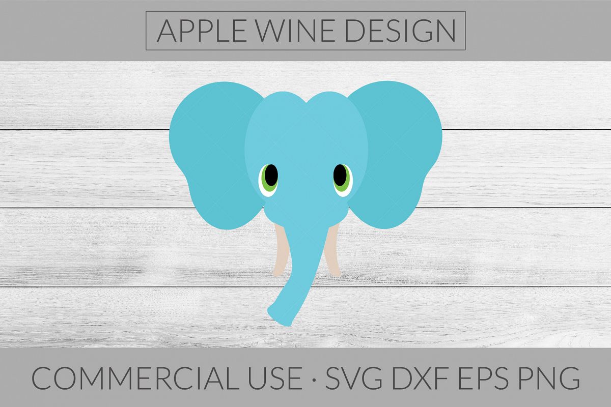 Elephant SVG DXF PNG EPS Cutting File example image 1
