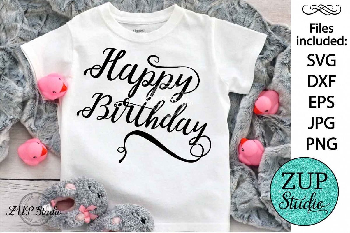 Happy birthday Digital Cutting files file 57 example image 1
