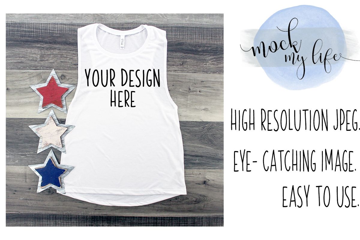 Bella Canvas Mockup / Patriotic Flat Lay / Independence Day example image 1