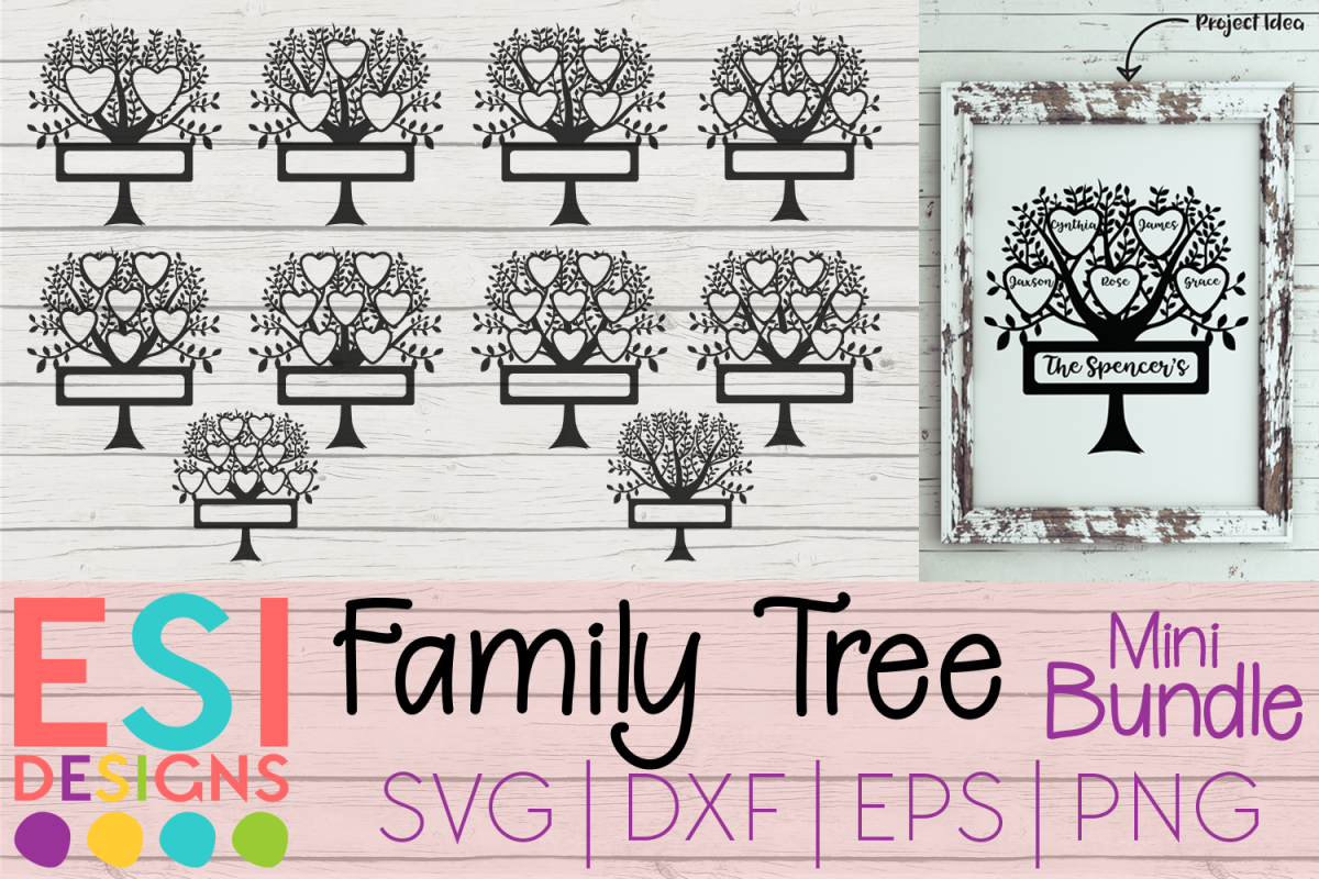 Family Tree Mini Bundle | Spaces for names and Surnames example image 1
