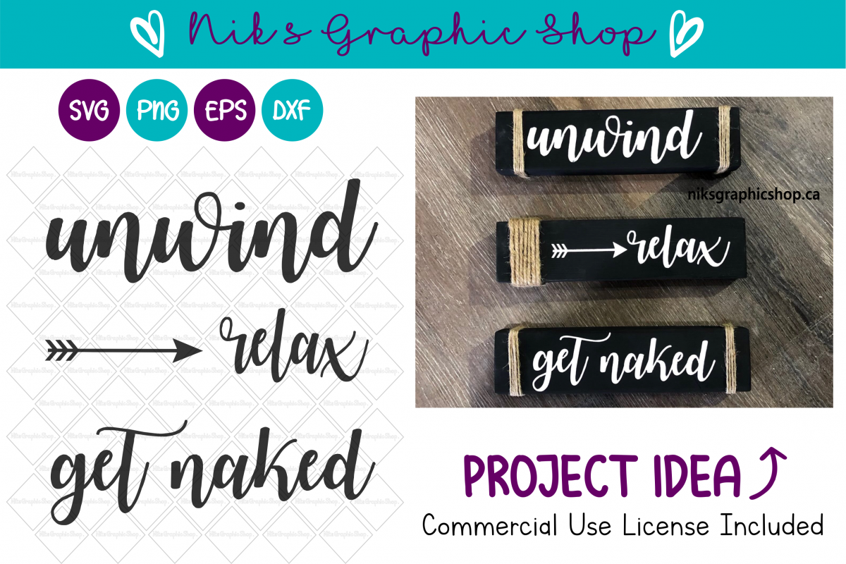 Unwind Relax Get Naked SVG, Unwind Svg, Relax Svg, Get Naked example image 1