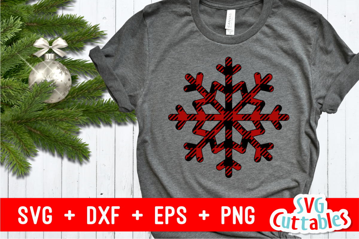 Buffalo Plaid Snowflake | Cut File example image 1