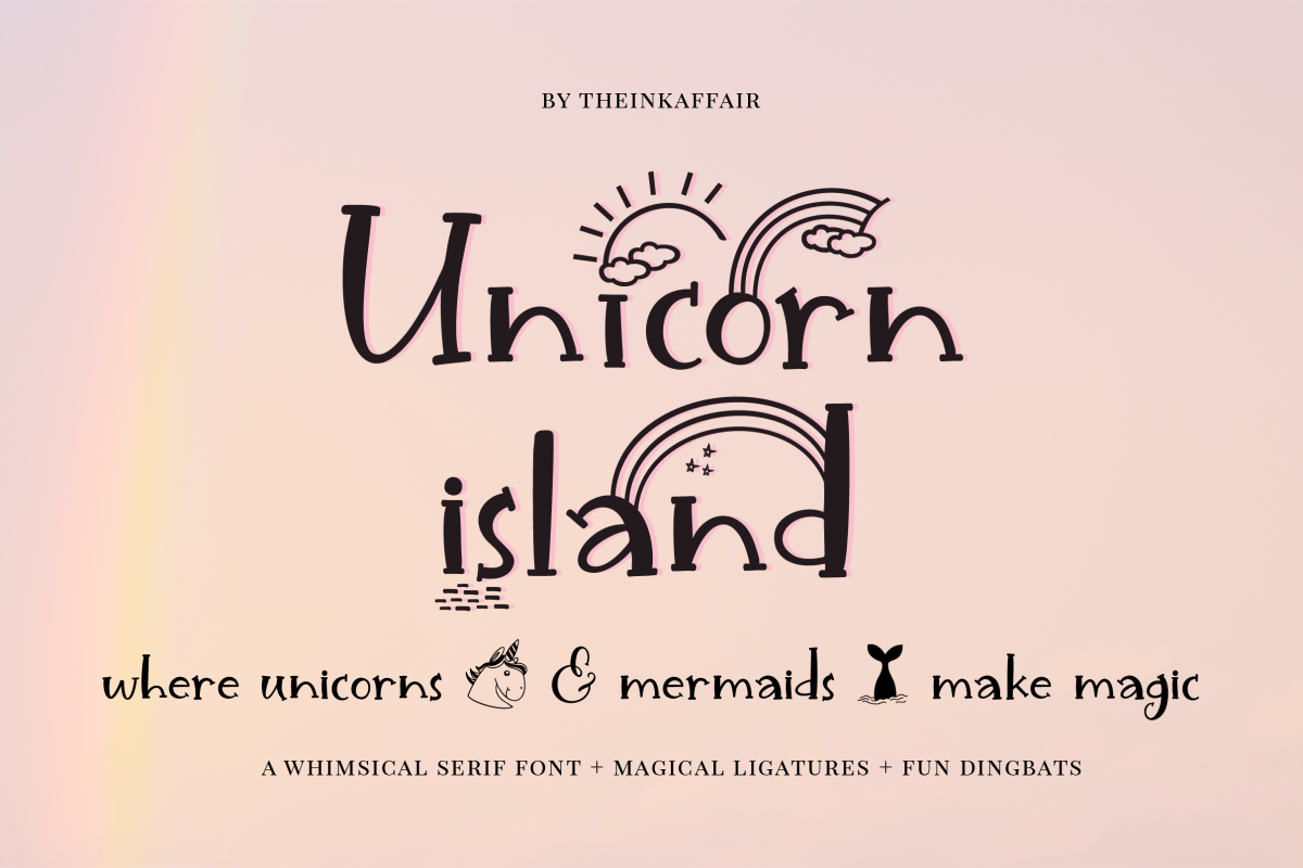 Unicorn Island Font and Dingbats example image 1