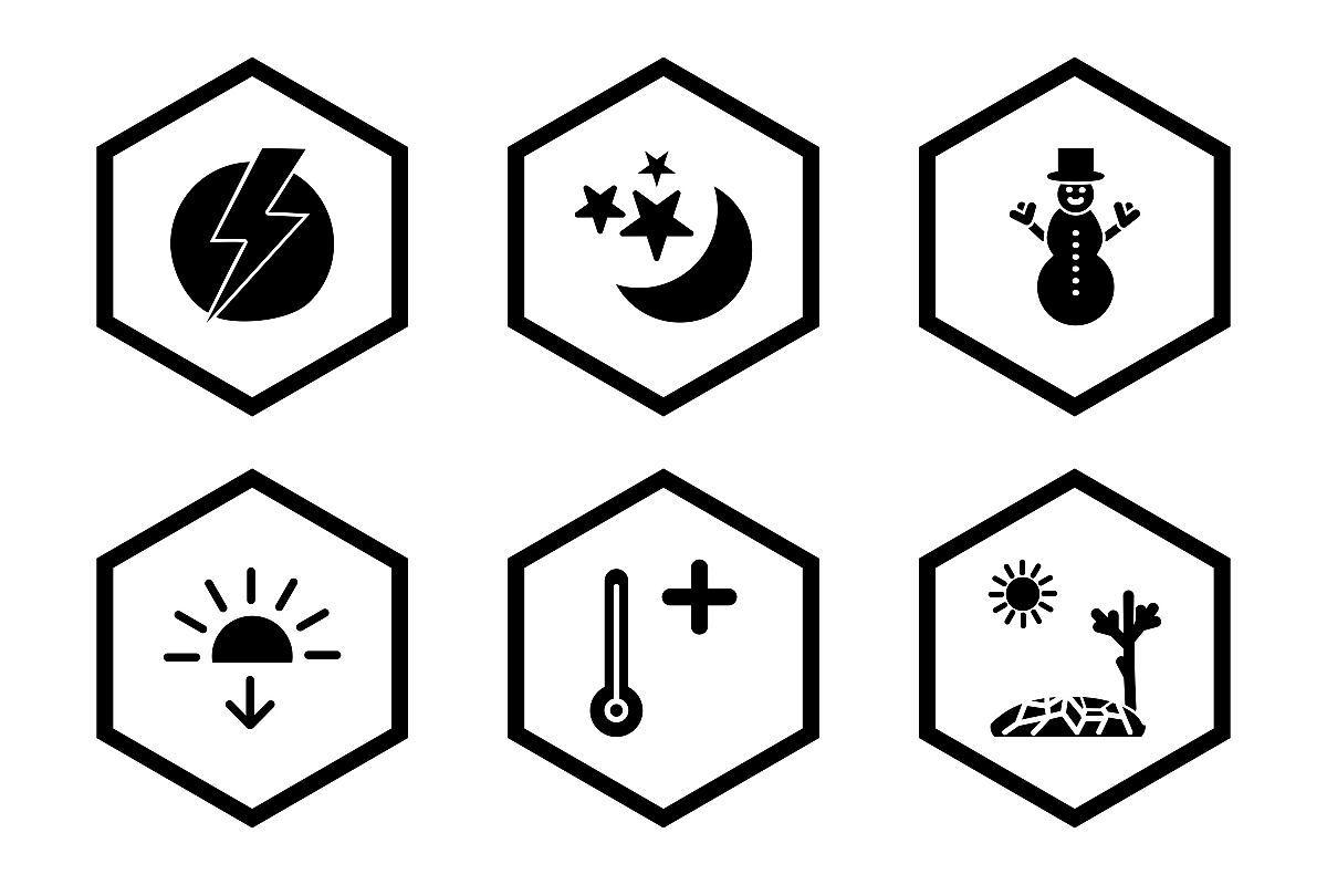 Set Of Weather And Season Icons example image 1