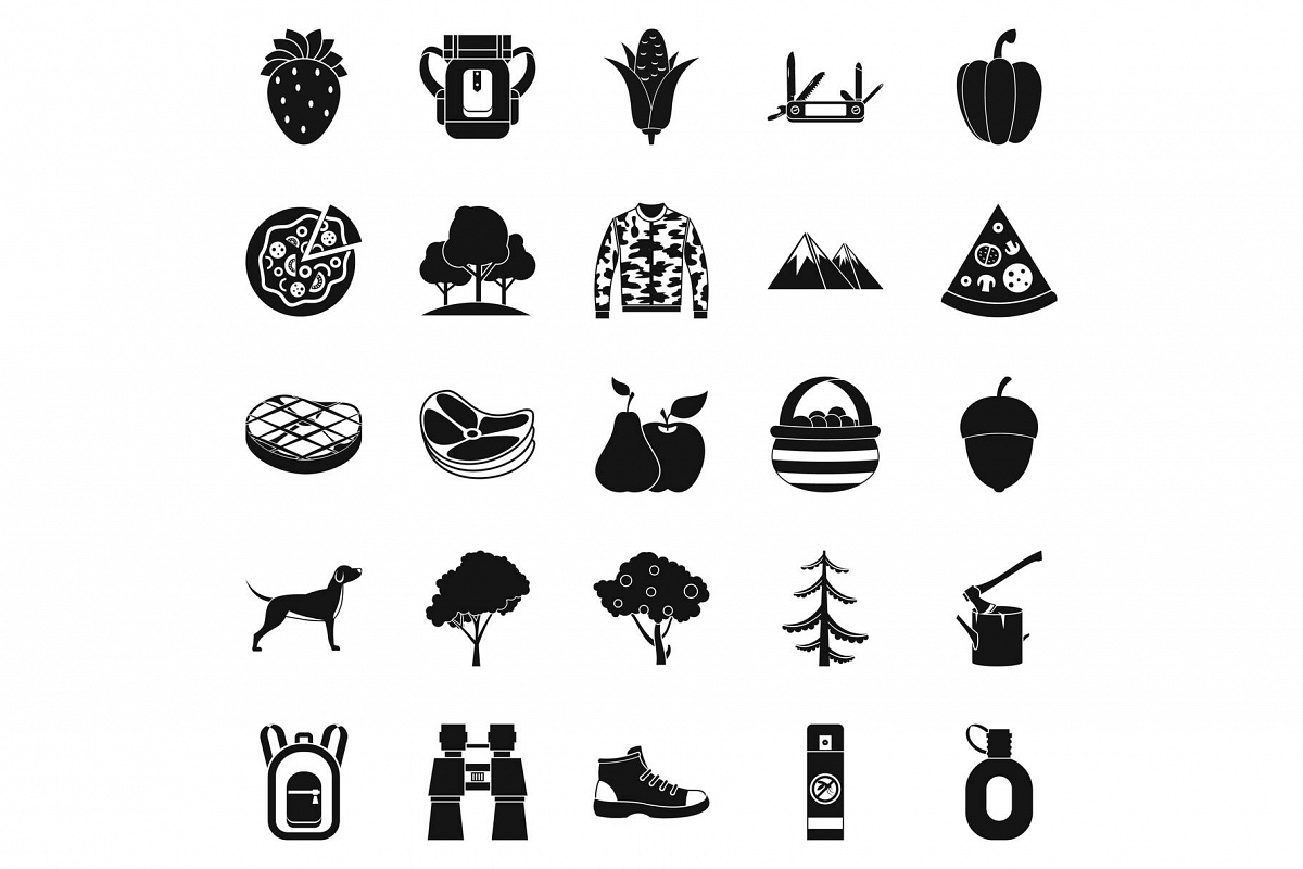 Wildlife icons set, simple style example image 1