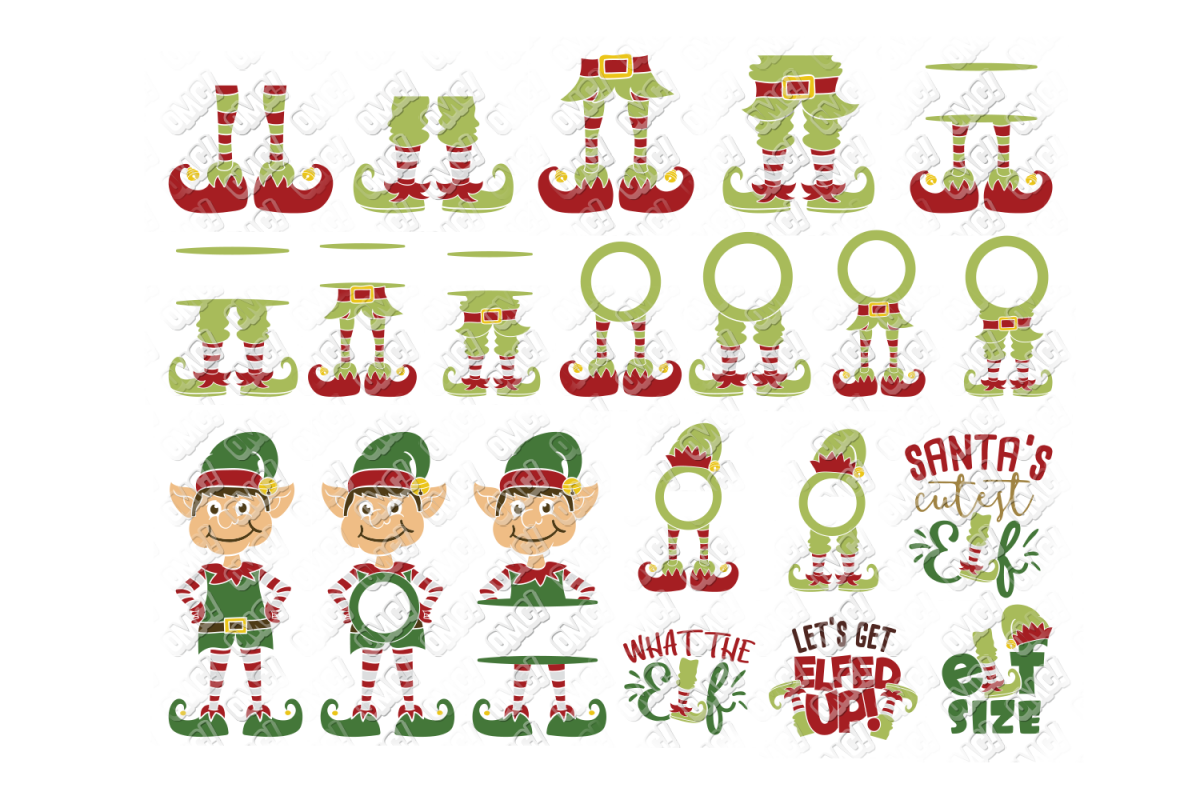 Elf SVG Bundle Monogram Quotes in SVG, DXF, PNG, EPS, JPEG example image 1