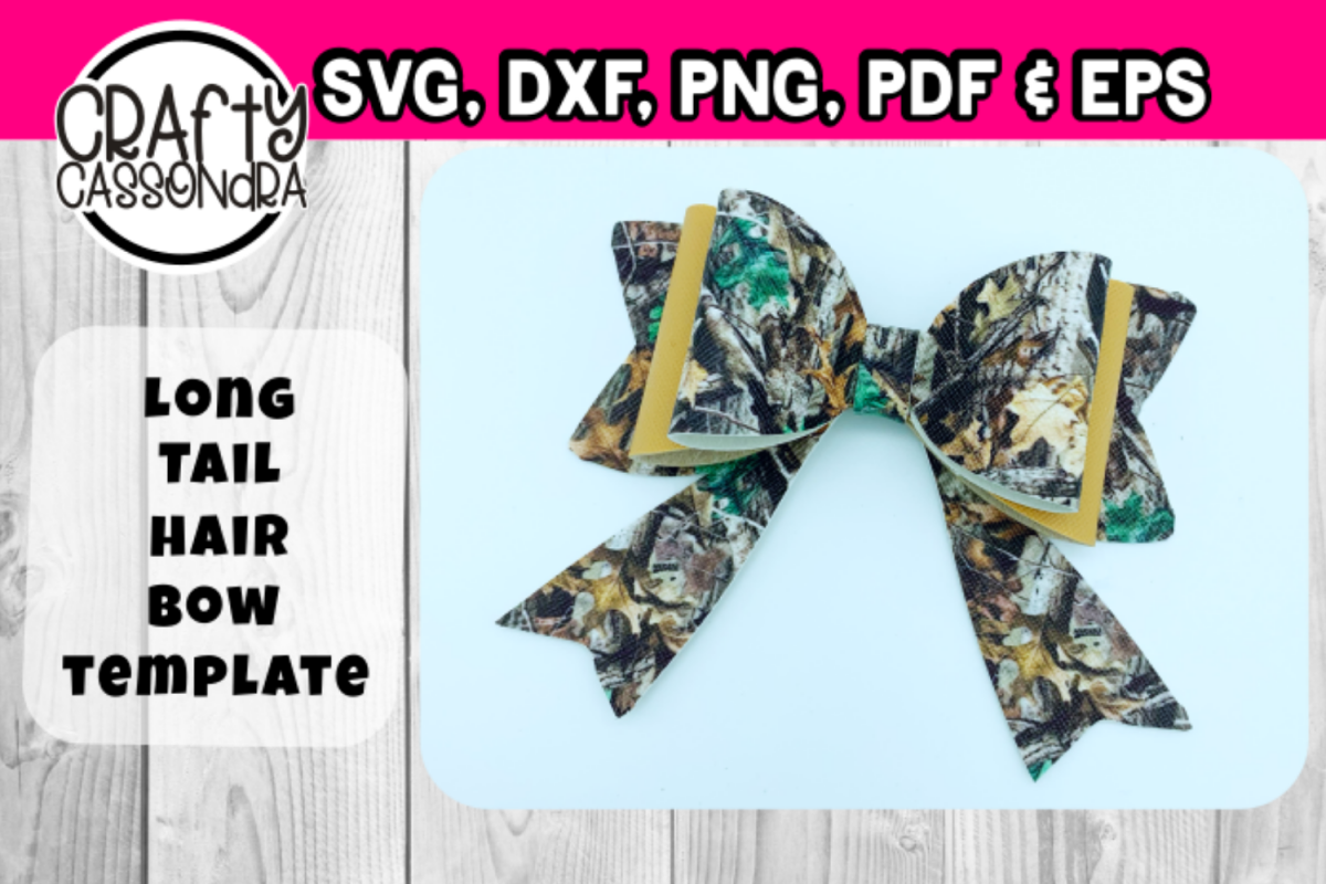Long Tail Hair Bow Template example image 1