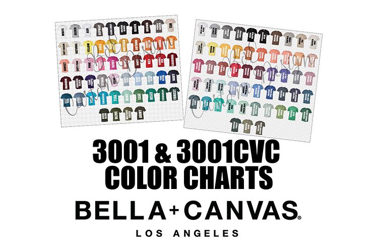 Download Bella 3001 & 3001CVC T-Shirt Color Charts - Updated for ...