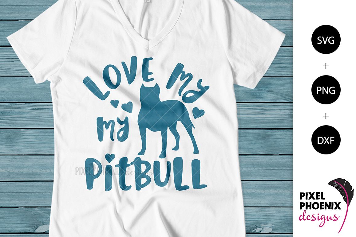 Dog SVG Love My Pitbull SVG (196970) | SVGs | Design Bundles