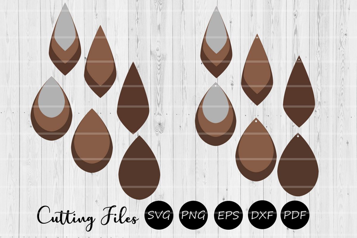 Stacked teardrop earring | SVG cutting files | Commercial us example image 1