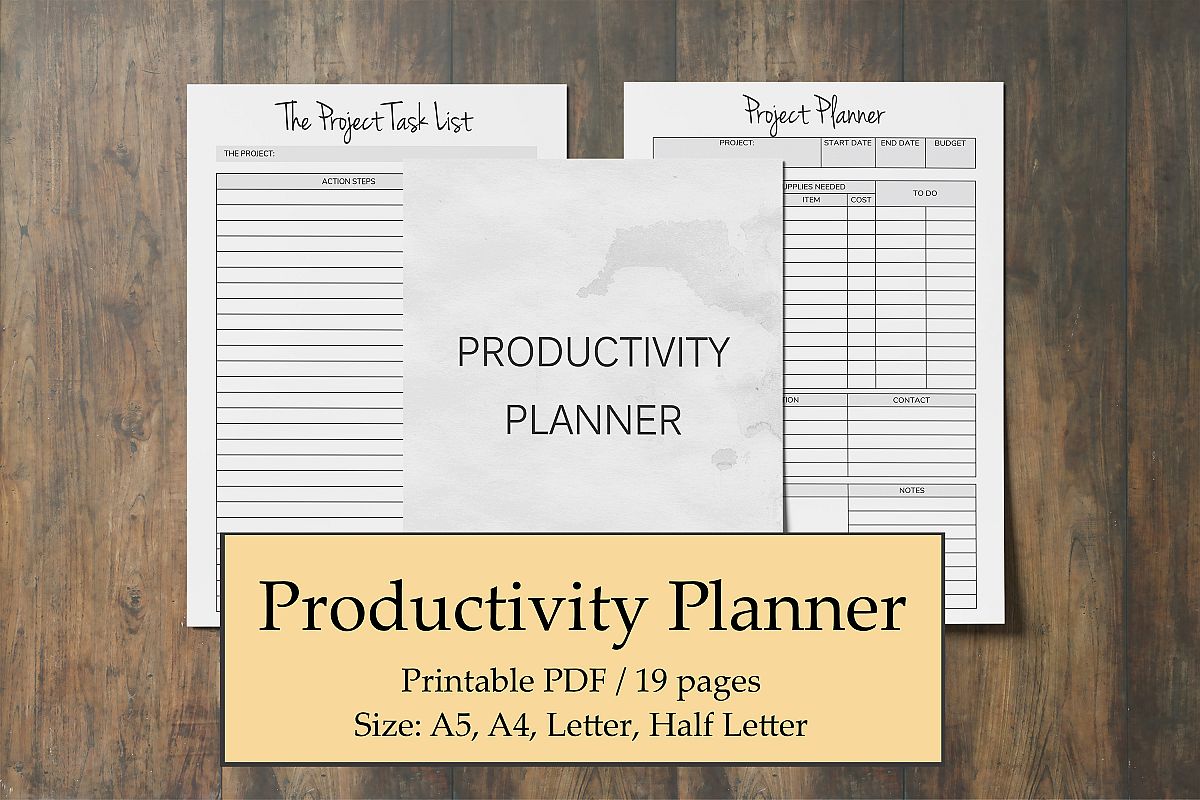 Time Management Planner, Productivity Planner Printable example image 1