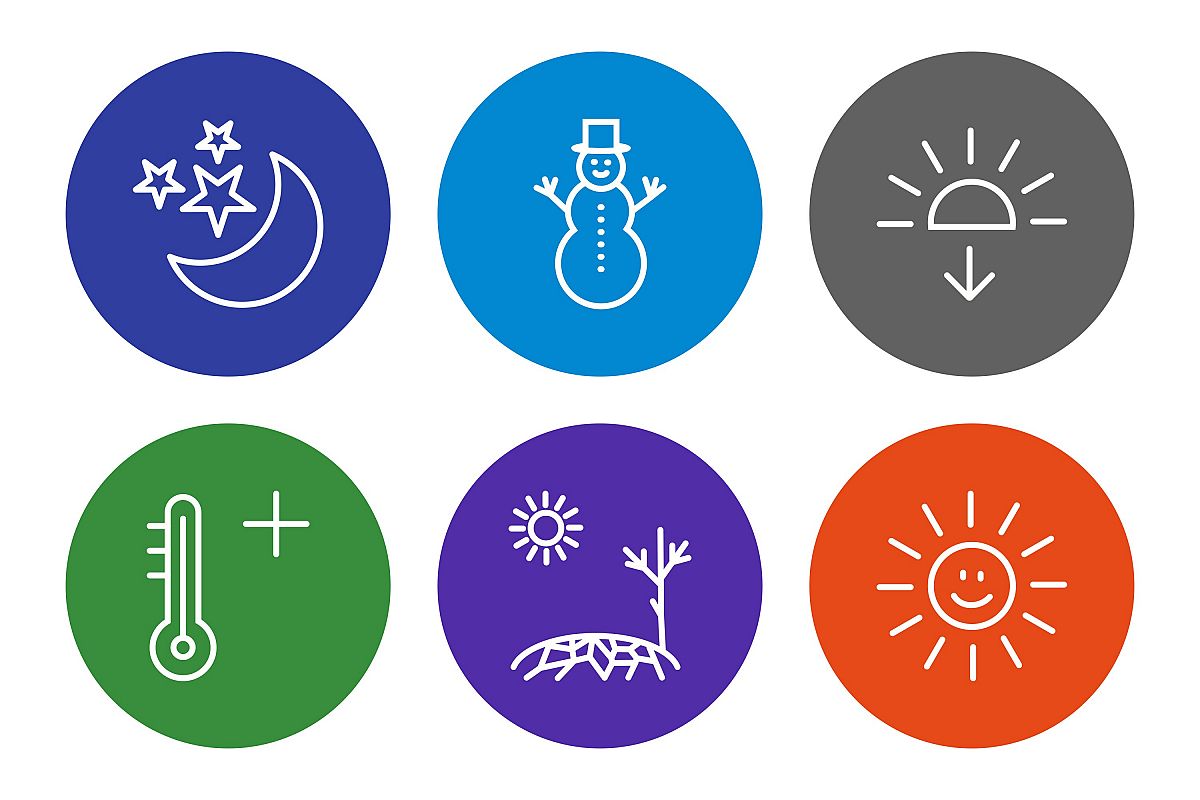 Set Of Weather And Season Icons example image 1
