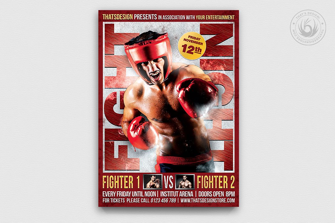 Fight Night Flyer Template V3 example image 1
