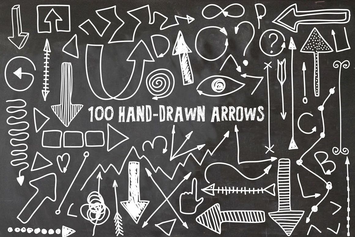 100 Hand Drawn Arrows example image 1