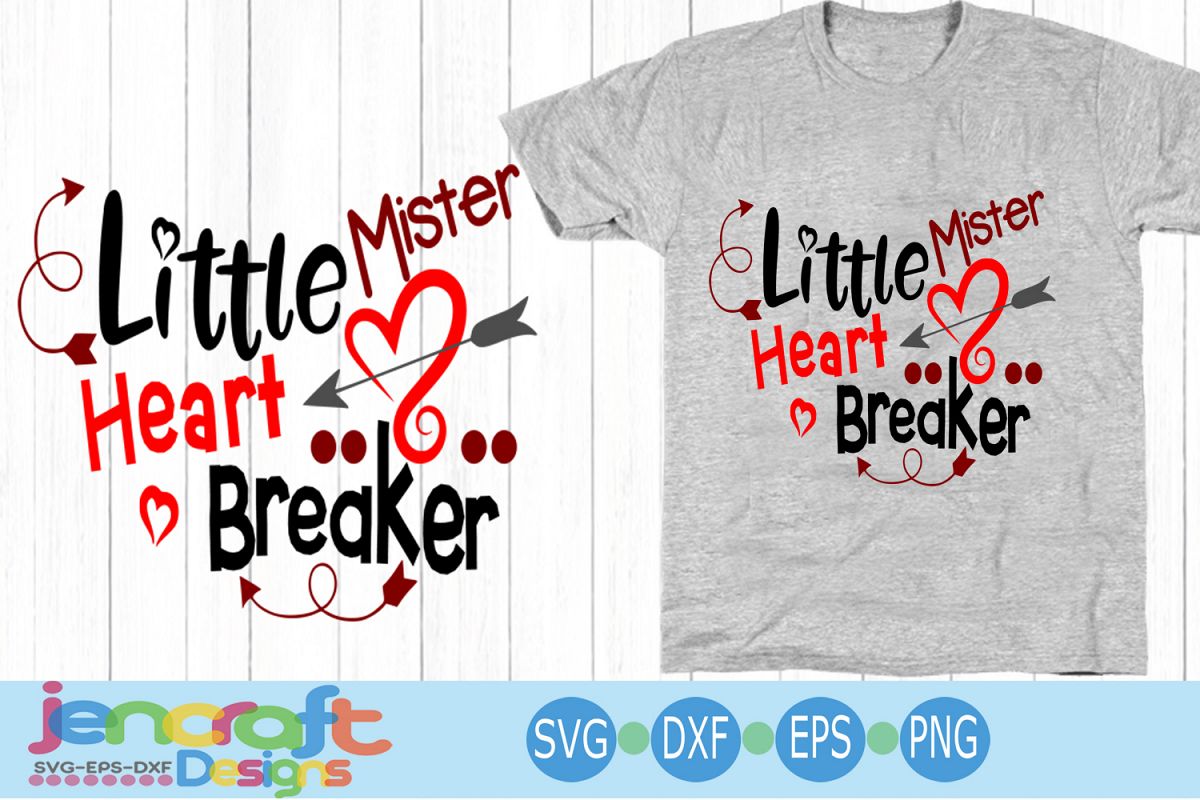 Valentine svg - Little Mister Heartbreaker svg Toddler Baby example image 1