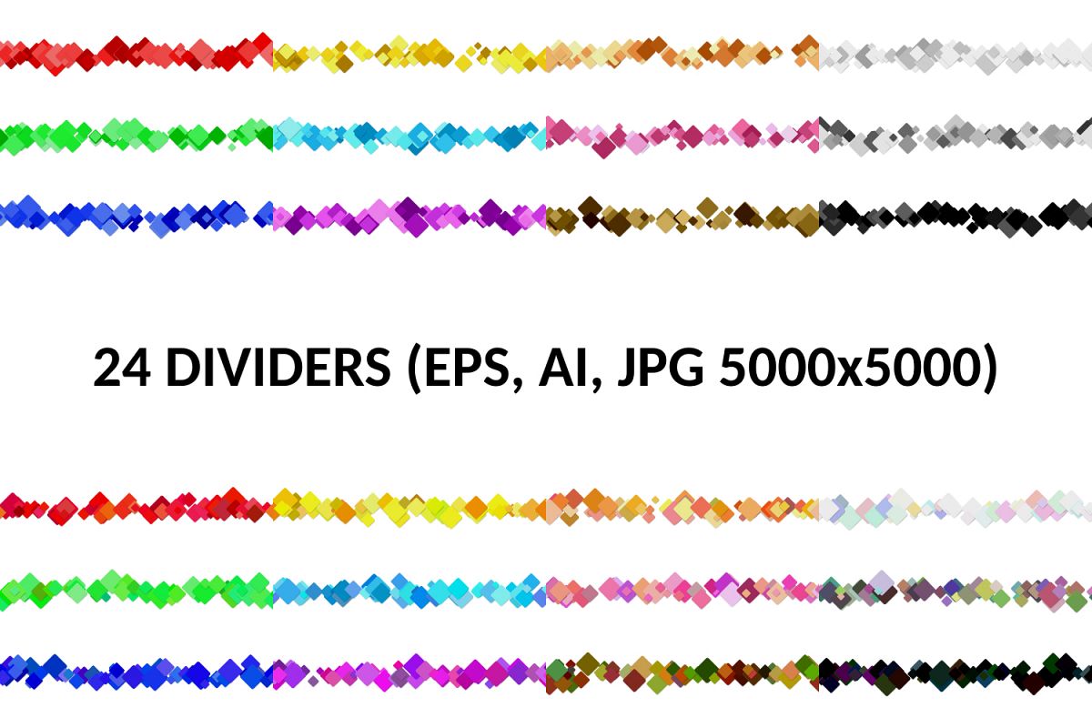24 Tileable Divider Lines (AI, EPS, JPG 5000x5000) example image 1