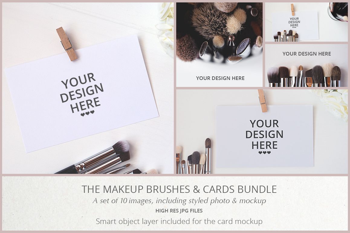 MAKEUP BRUSHES & CARDS BUNDLE example image 1