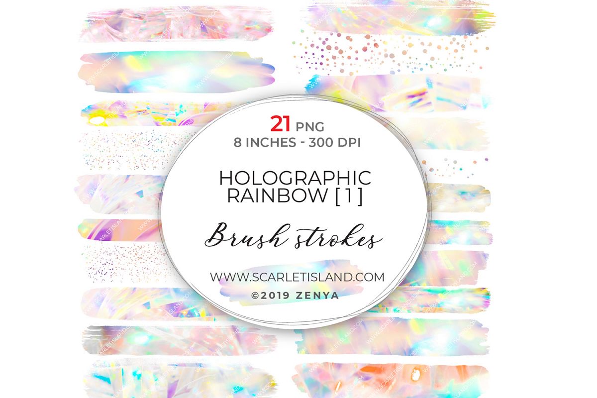 Large Holographic Brush Strokes example image 1