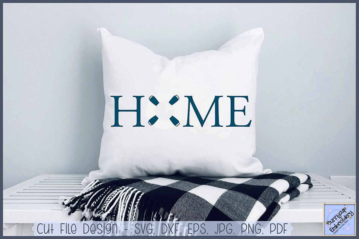 Home With Life Buoy - SVG, Clipart, Printable example image 1