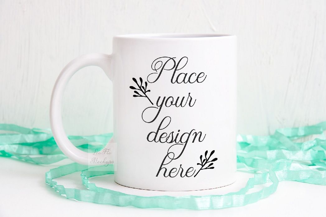 Coffee mug mockup spring white cup psd mock up example image 1