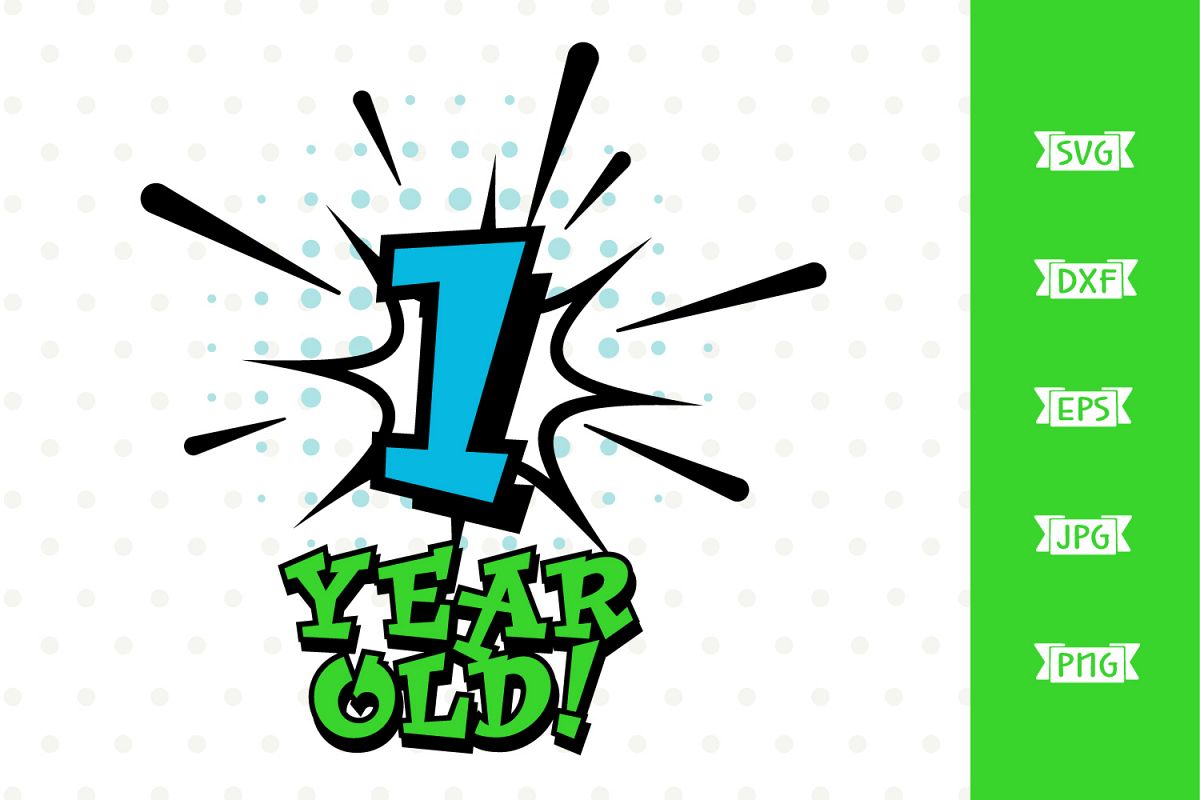 Boys 1st Birthday Superhero SVG file example image 1