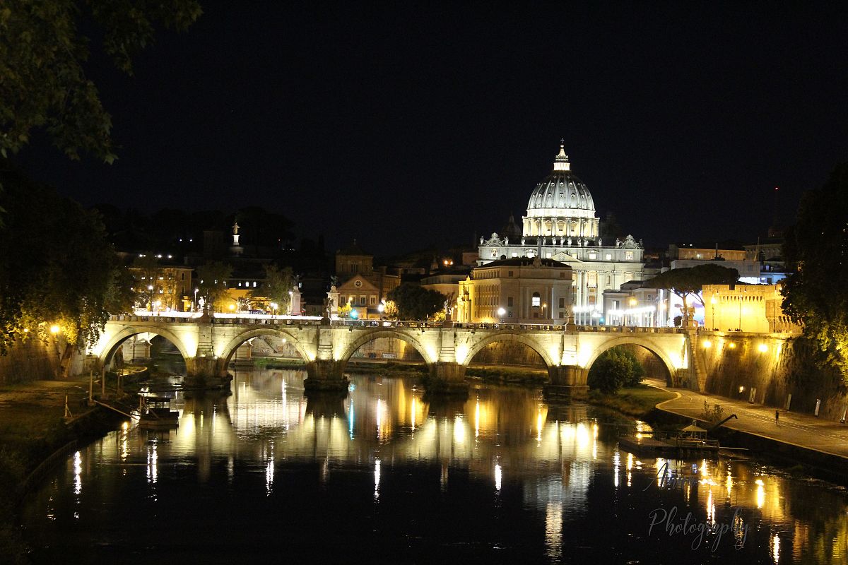 Vatican Bridge at Night example image 1