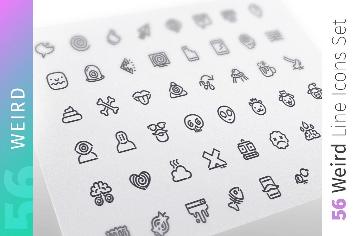 Weird Line Icons Set example image 1
