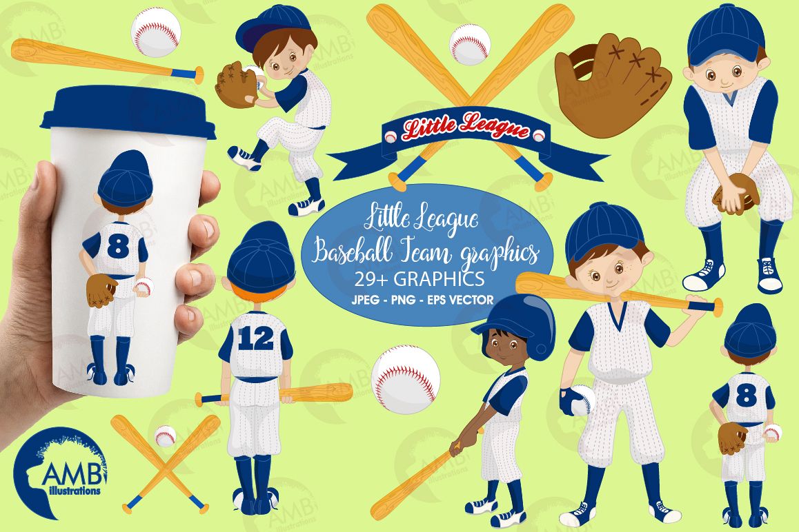 Baseball team, baseball players, graphics, illustrations AMB-1227 example image 1