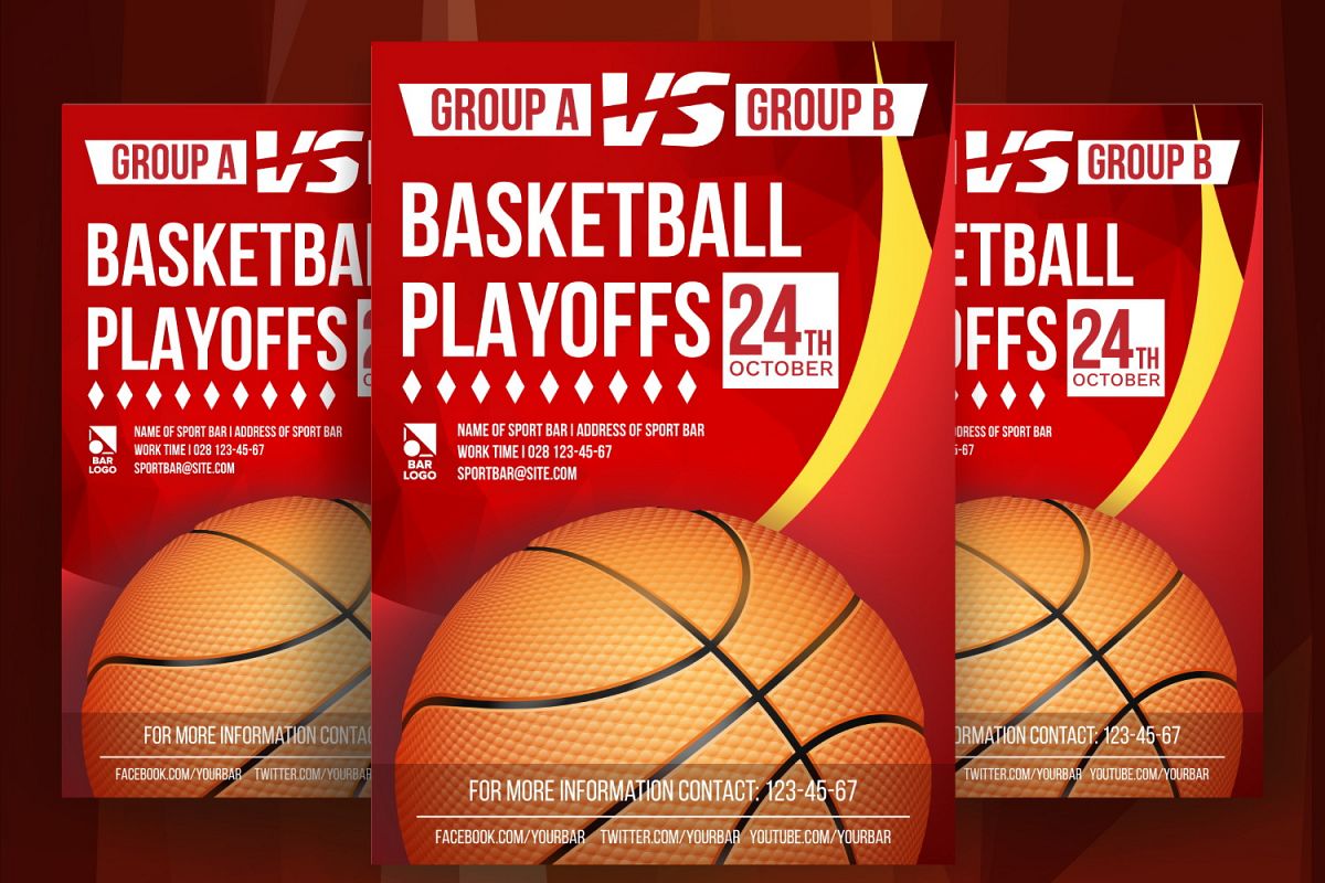 Basketball Poster Vector example image 1