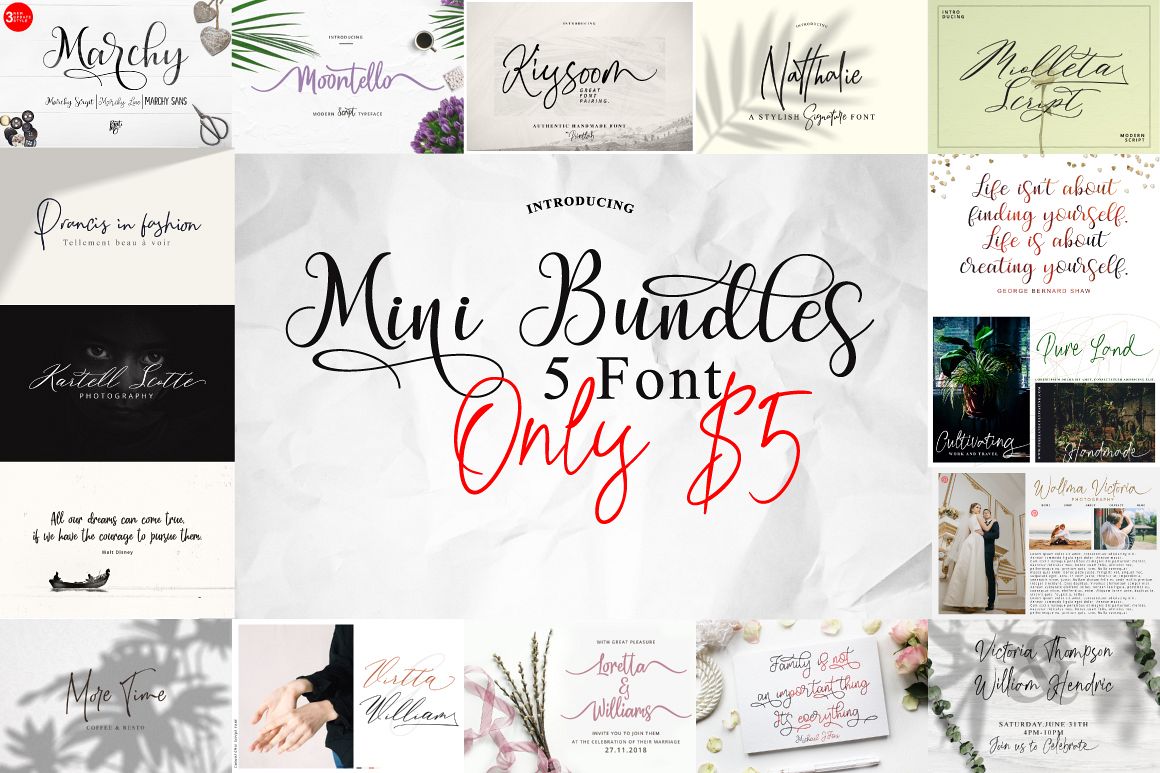 Mini Bundles 5 font Only $5 example image 1