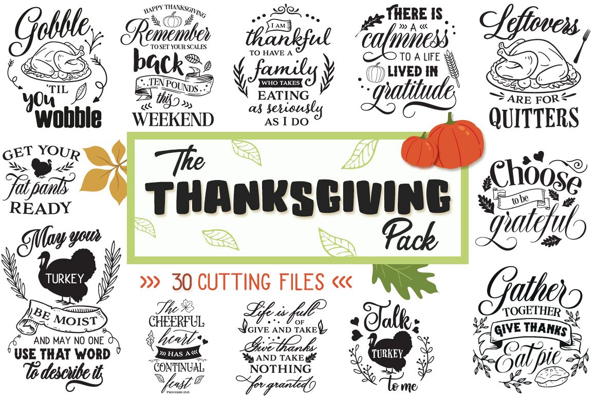 The Thanksgiving Pack - 30 Cut Files example image 1
